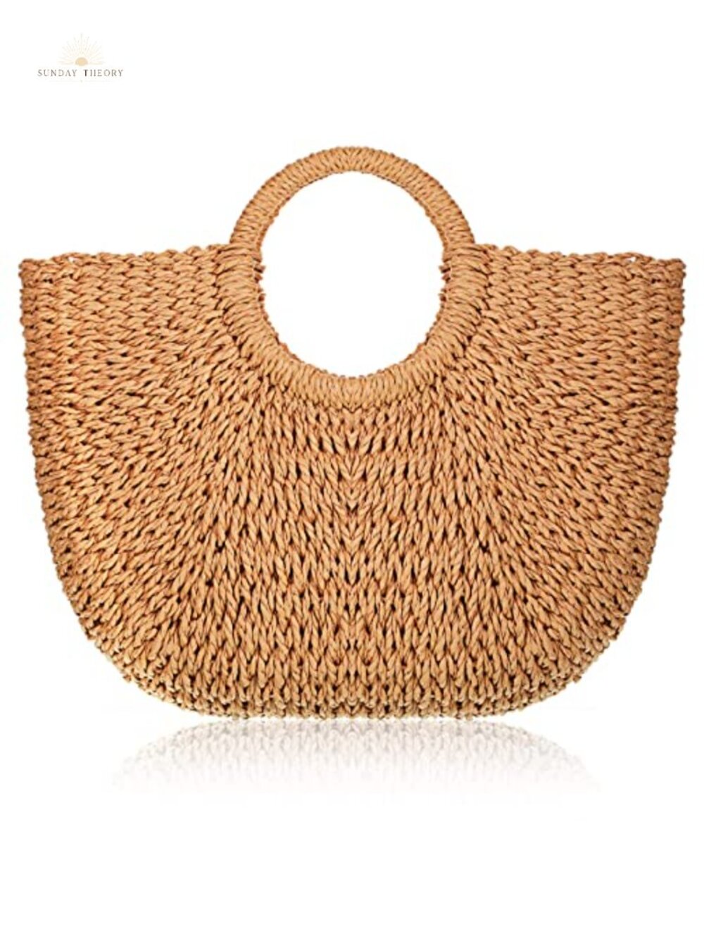 Straw Tote Bag Summer Beach Handbag Handmade Rattan Woven Tote for Travel